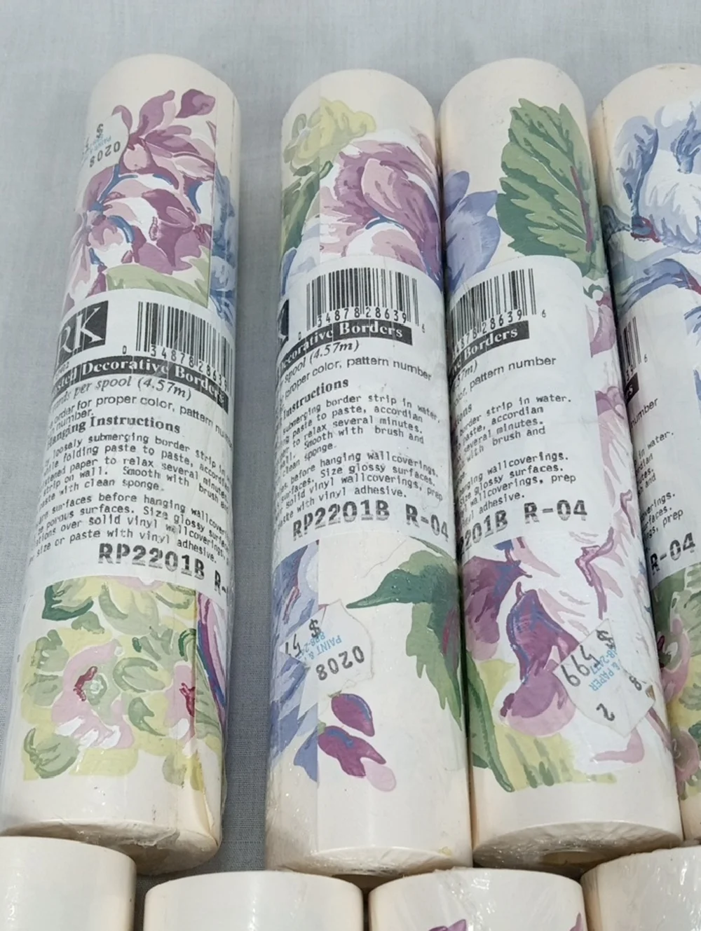 Vintage York Floral Wallpaper Border Rolls Lot Of 11